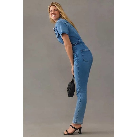 Good American Fit For Success Jumpsuit One Piece Denim Blue Size S/1 NWT - Picture 2 of 10